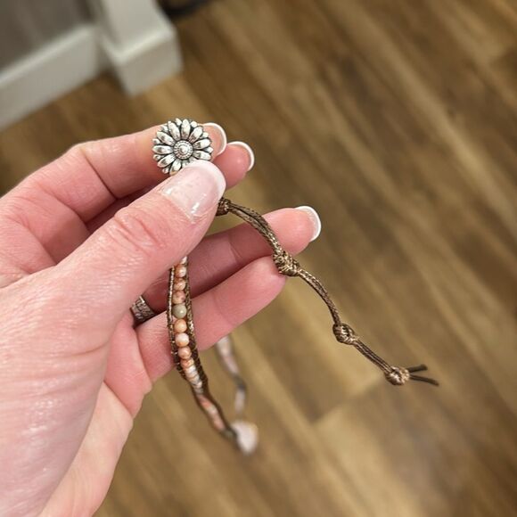 Bohemian Beaded Wrap Bracelet Pink Gold Grey Beads NEW - Picture 3 of 3